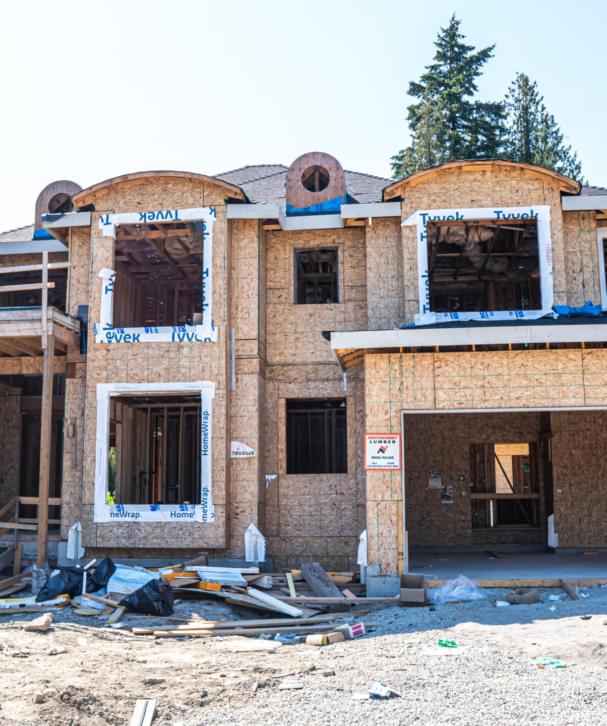Custom home wood framing project in Surrey BC by Sangha Framing