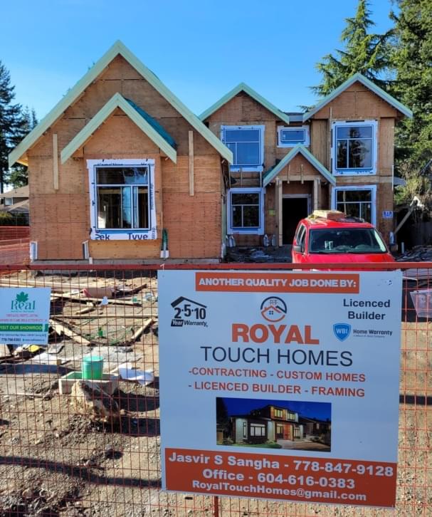Custom home wood framing project in Surrey BC by Sangha Framing