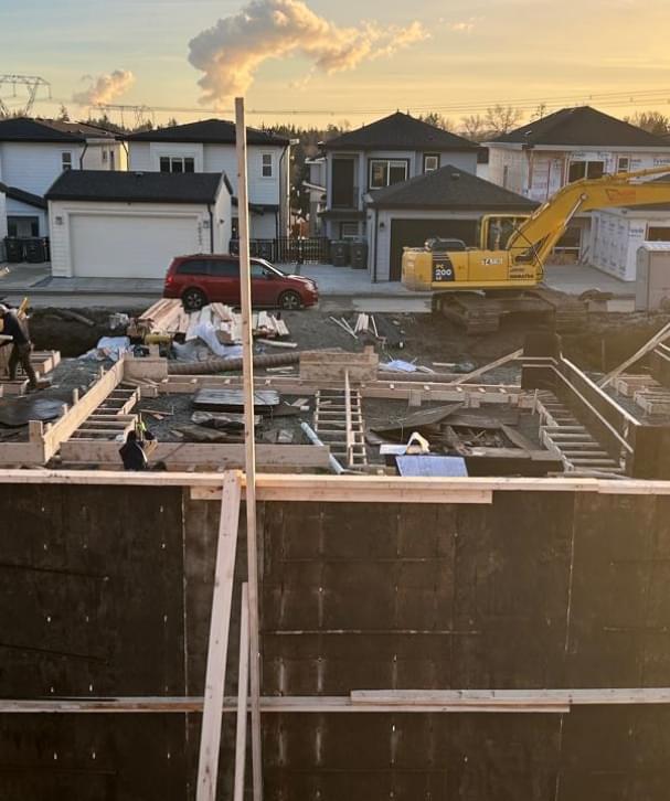 Custom home wood framing project in Surrey BC by Sangha Framing