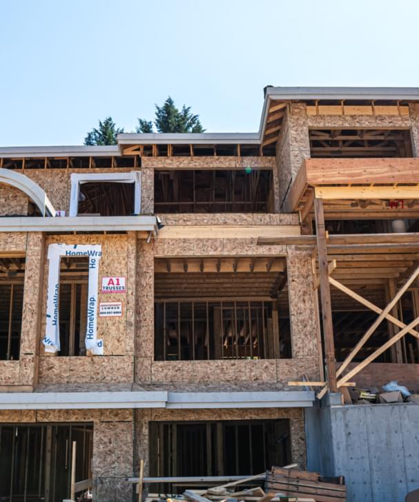 Custom home wood framing project in Surrey BC by Sangha Framing